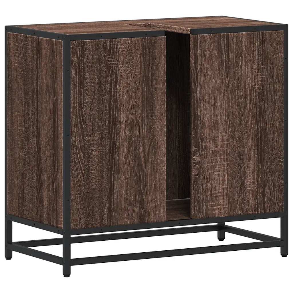 Mobile Lavabo Bagno Rovere Marrone 65x33x60cm Legno Multistrato 849268