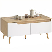 Tavolino da caff¨¨ con 2 cassetti ¨C Zephmum ¨C Legno rovere 100x50x46cm