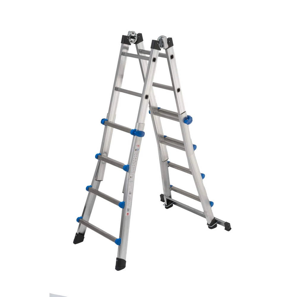 Scala Multifunzione Telescopica Professionale in Alluminio Antiscivolo Gierre Formato: 4+4