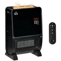 Stufa Elettrica 2in1 con Umidificatore, Luce LED 3 Colori, Timer e Telecomando, 33x21x49.5 cm, Nero