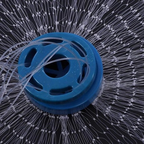 Pescatoio estensibile in nylon monofilamento per gamberi con rete da pesca portatile pieghevole 24 m/36 m/48 m con valletta e rete da pesca telescopica con contenitore per vino