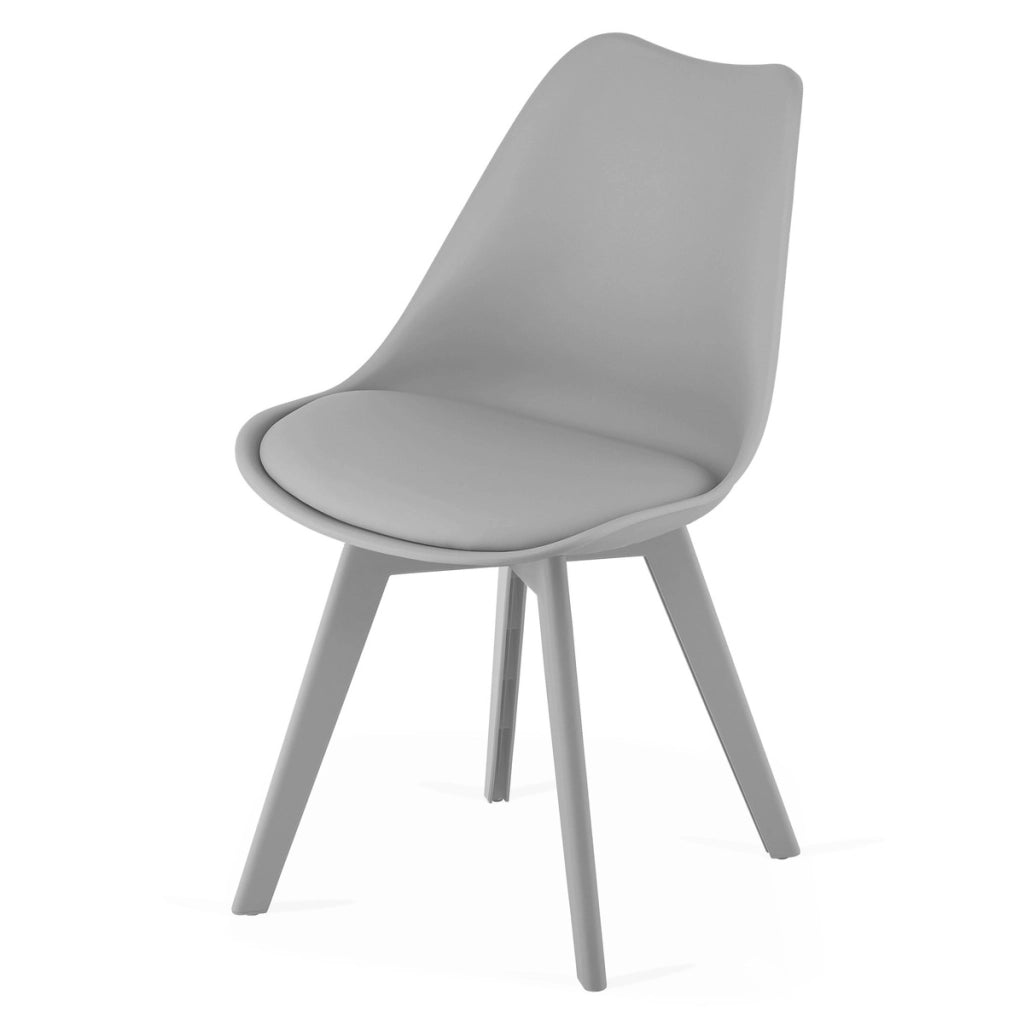Set di 2 sedie Mark in polipropilene grigio con cuscino