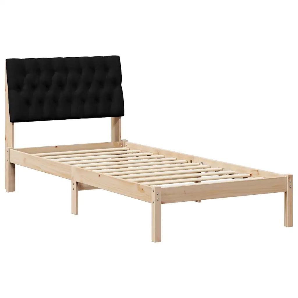 Letto con Testiera Rivestita-Struttura Letto con Testiera Marrone 90 x 200 cm 564248
