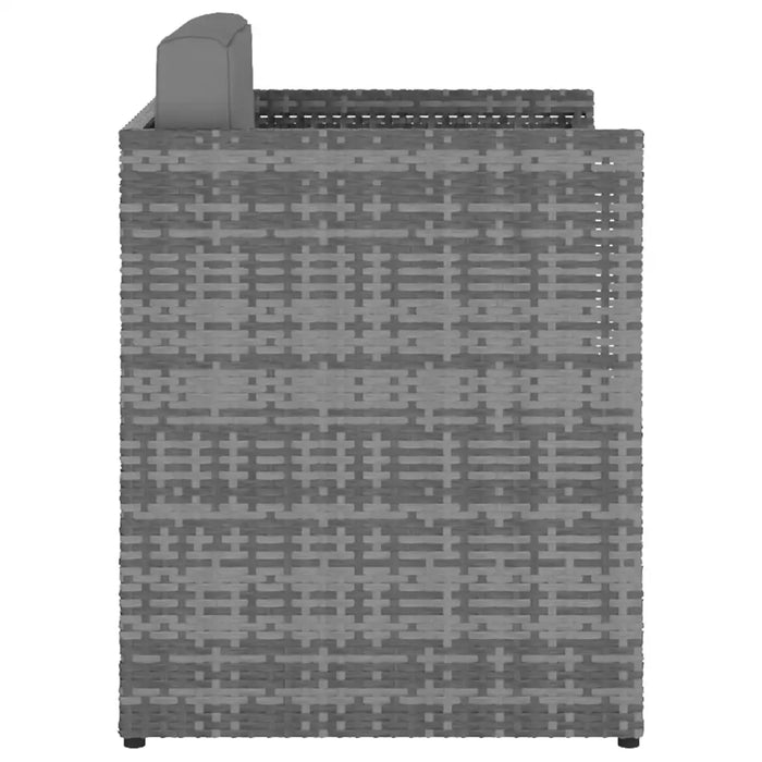 Sedia da Giardino con Poggiapiedi in Polyrattan Antracite 48193