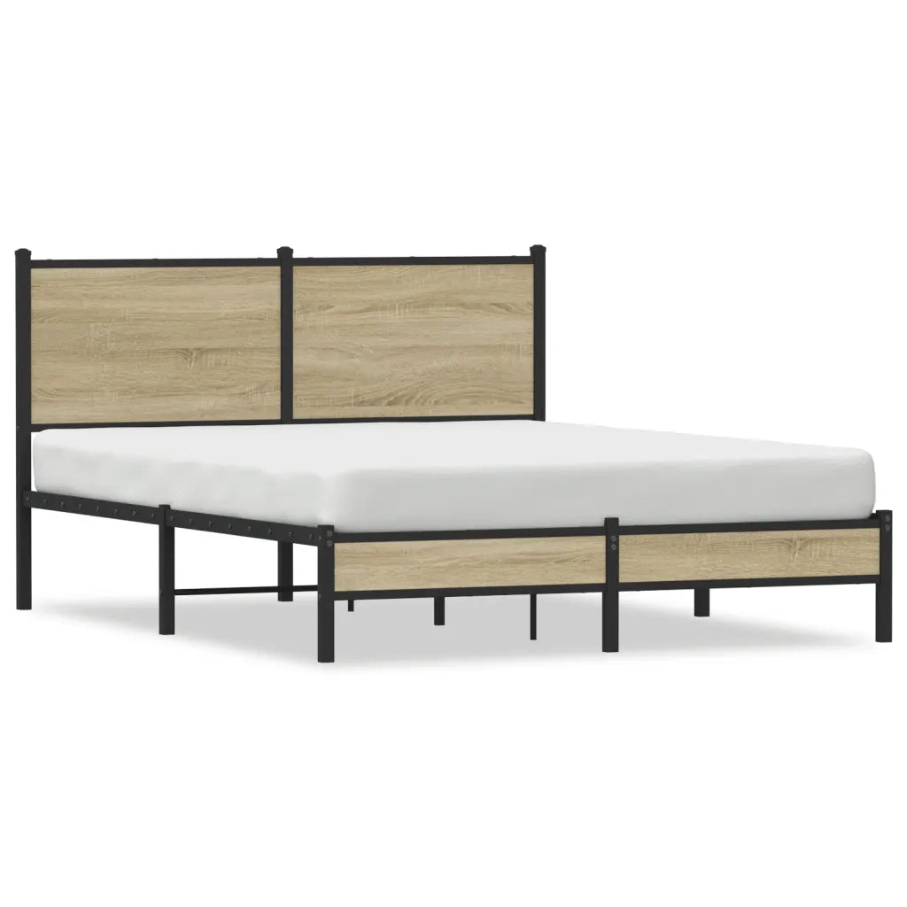 Giroletto senza Materaso in Metallo Rovere Sonoma 140x190 cm 4007868