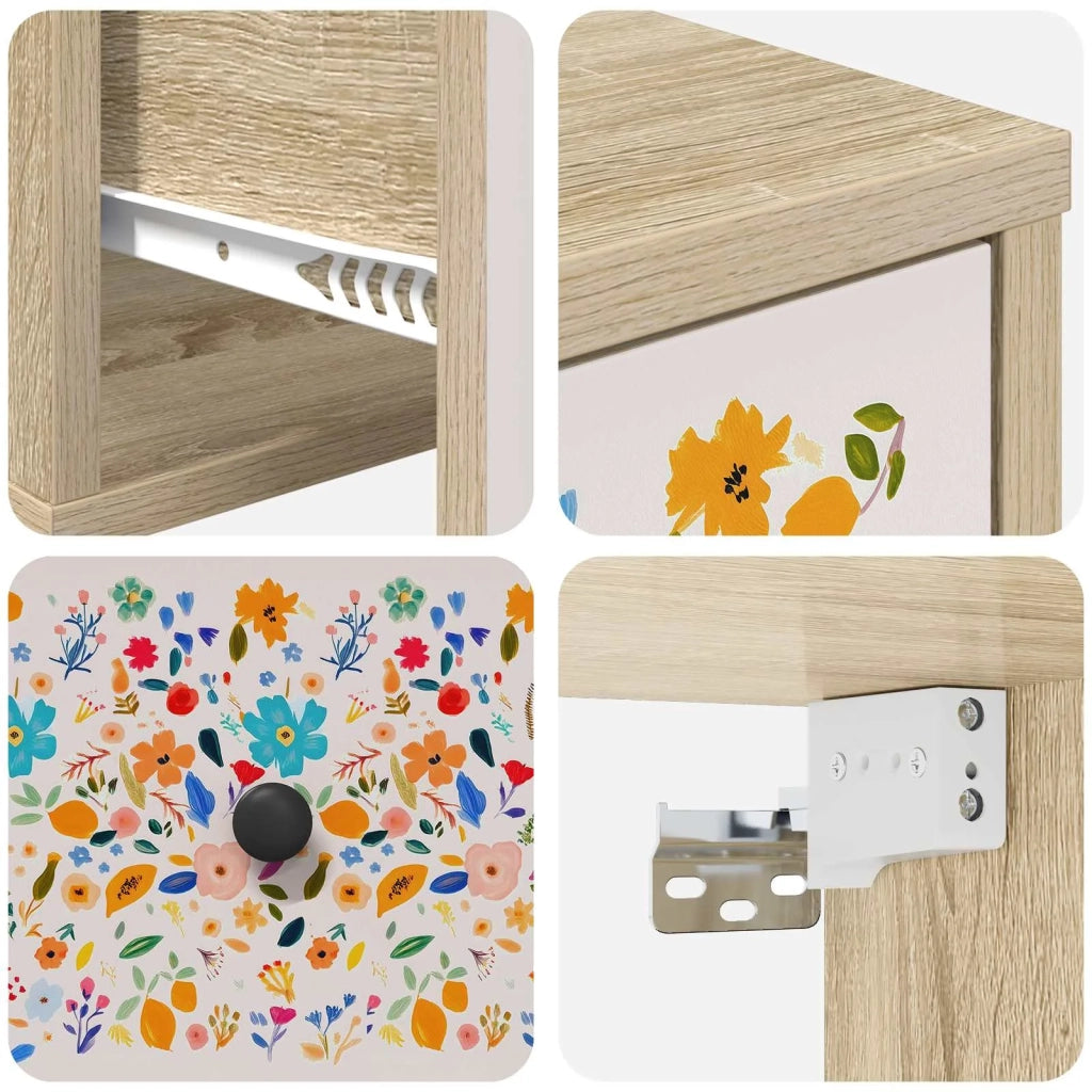 Mobiletto da comodino a parete MAINZ 2 pz Rovere Sonoma 8007490