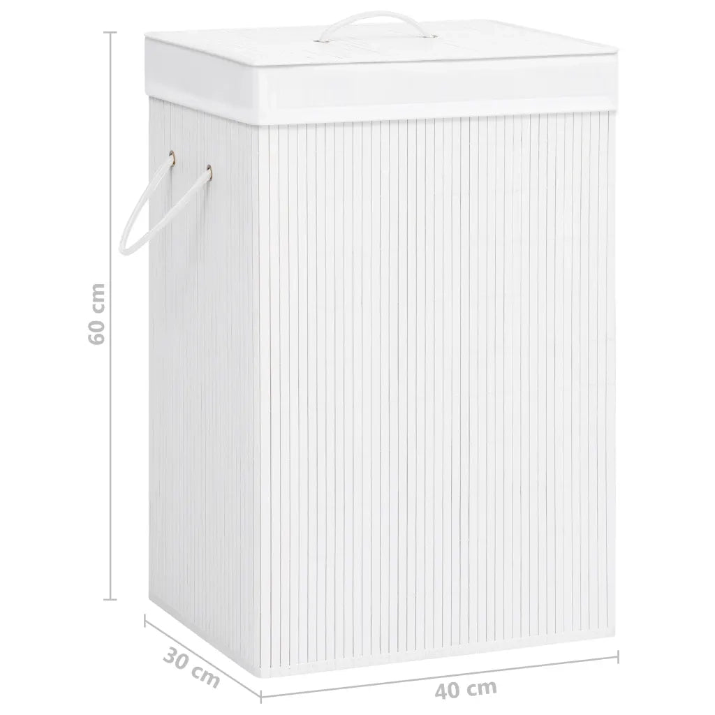 Cesto Portabiancheria in BambÃ¹ Bianco 72 L cod mxl 52063