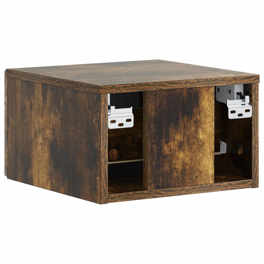Mobiletto da notte a muro Rovere Fumo 34,5 x 33 x 20 cm 898945
