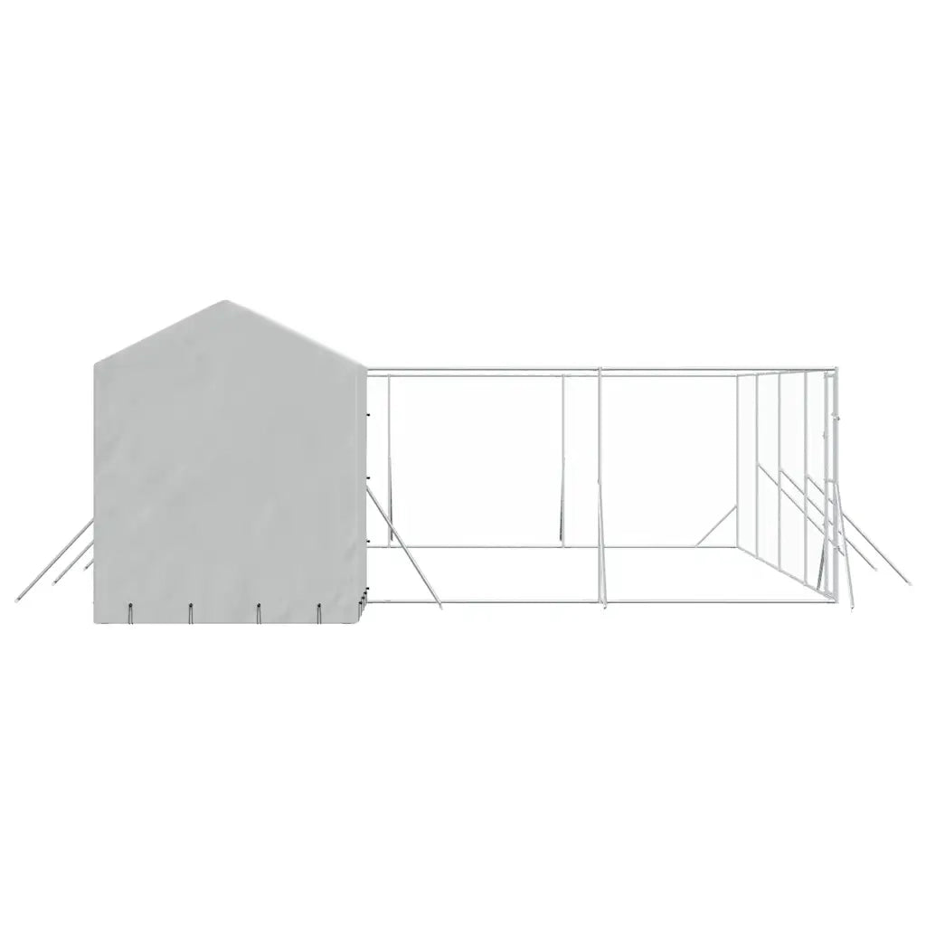 Cuccia Cani da Esterno Tetto Argento 10x6x2,5 m Acciaio Zincato 3190480