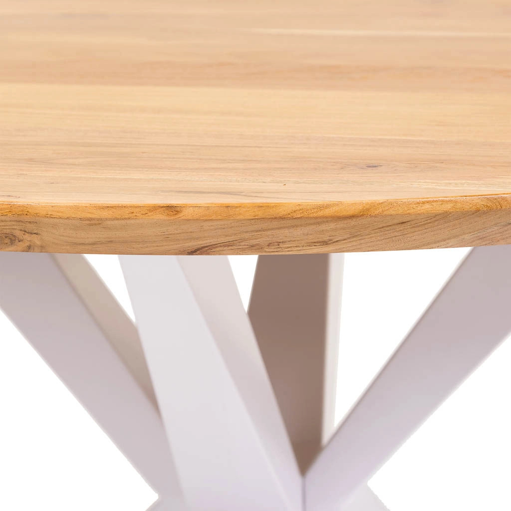 Tavolo da pranzo Swiss Edge gamba a ragno svizzera in legno D130x77