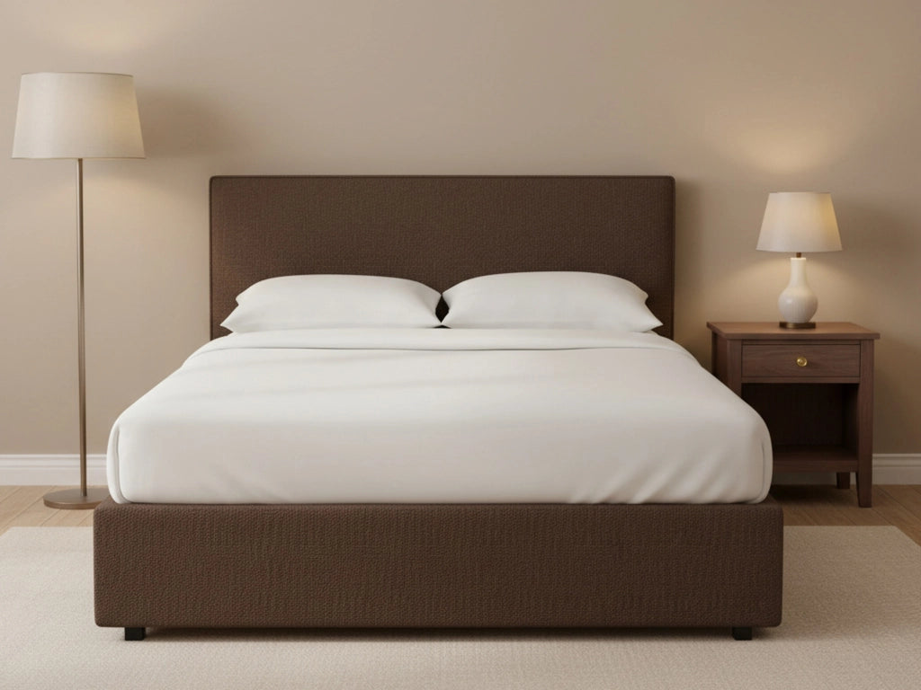 Worthing, Letto Matrimoniale Sfoderabile Made in Italy, Marrone