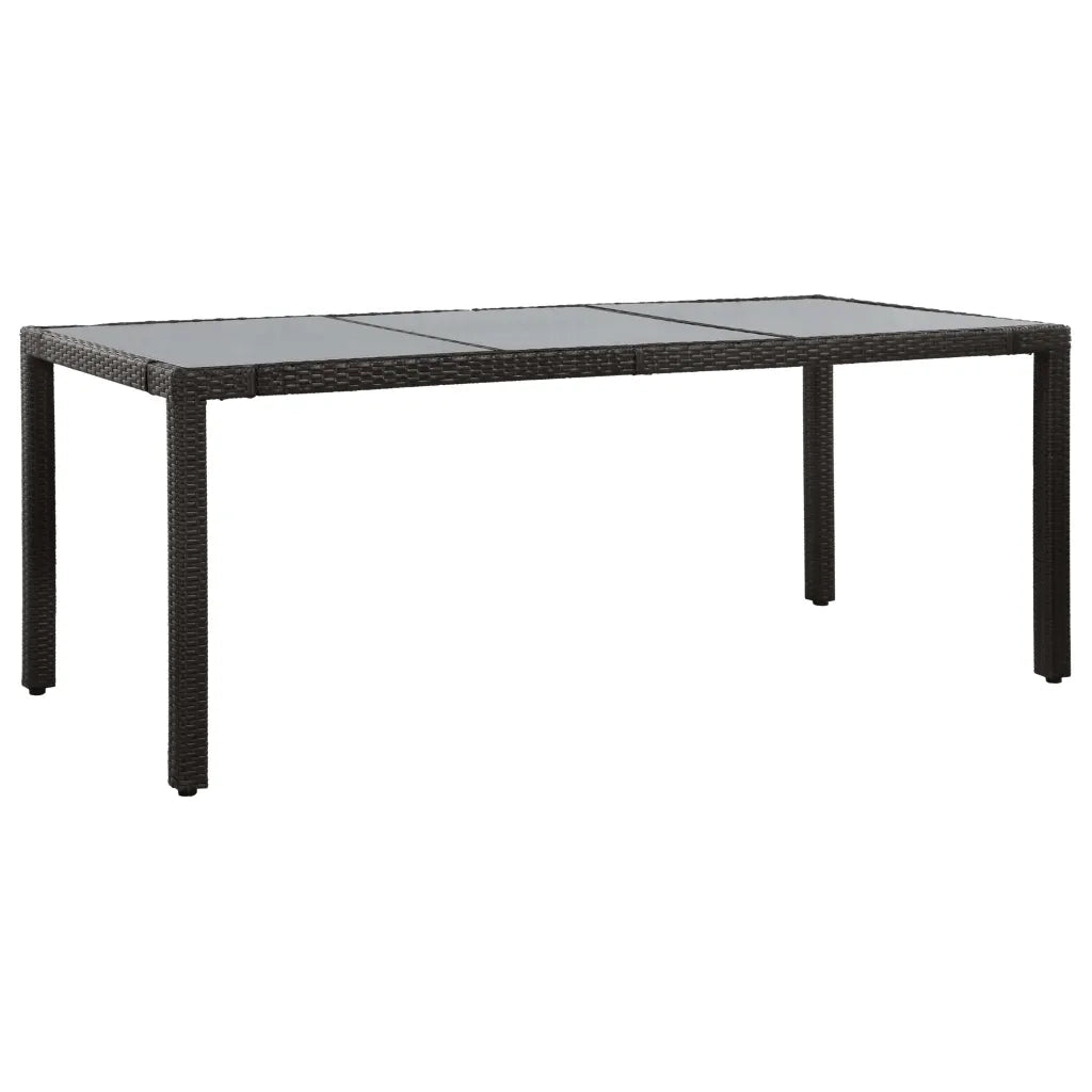 Set da Pranzo da Giardino 9 pz in Polyrattan Nero 44086