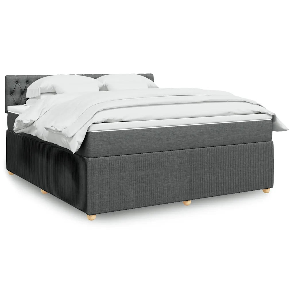 Giroletto a Molle con Materasso Grigio Scuro 180x200 cm Tessuto