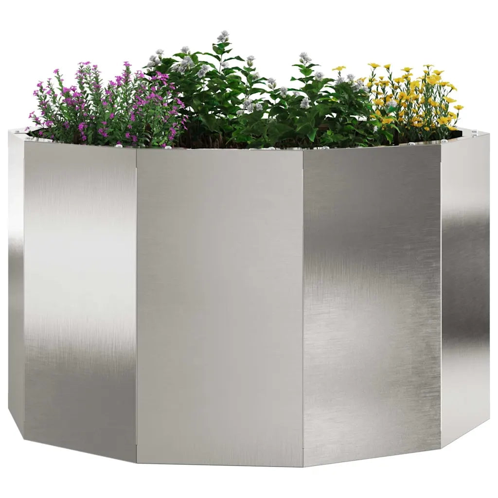 Fioriera-Vaso-Contenitore per Piante Argento 60 x 60 x 35 cm Acciaio inossidabile