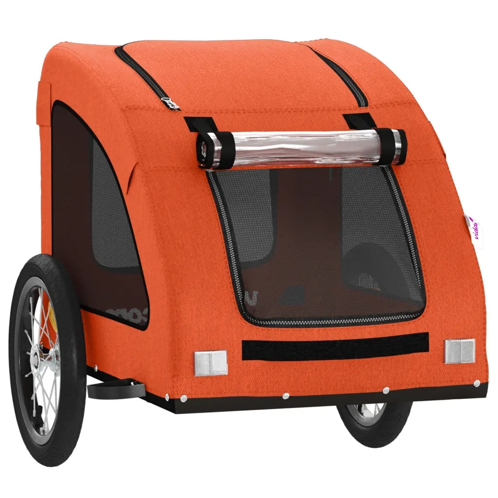 Rimorchio da Bici per Animali Arancione e Grigio Oxford e Ferro CFW2603366