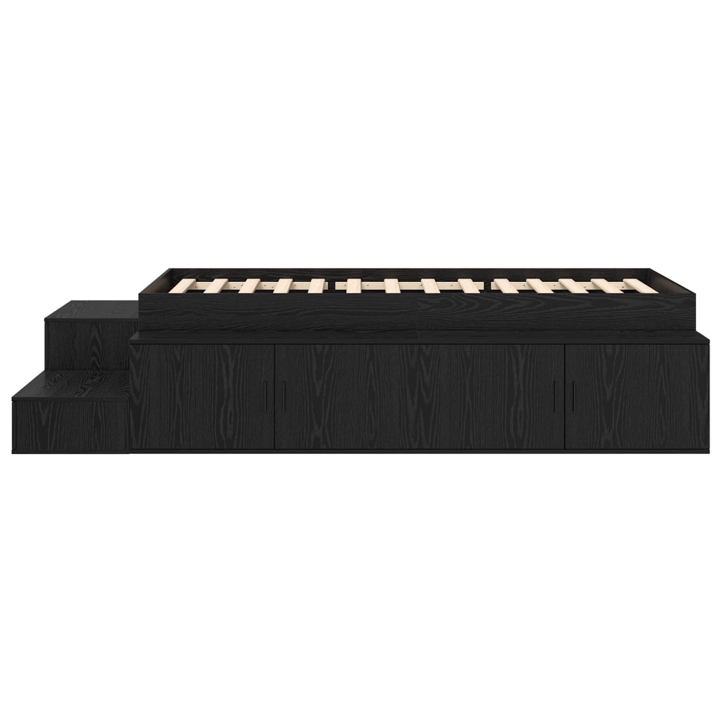Struttura Letto da Scstorage Nero Rovere 75x190 cm
