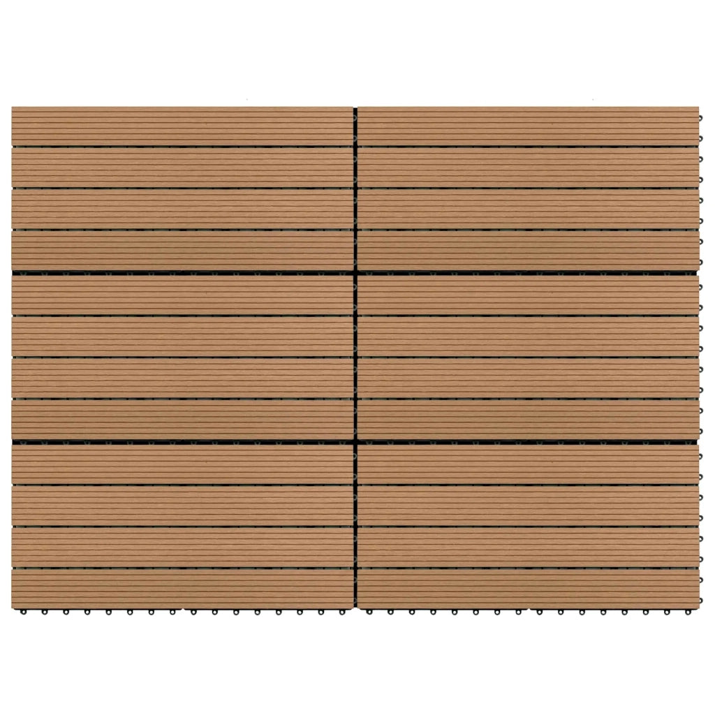 Piastrella per Decking 6 pz Marrone 60 x 30 cm WPC CFW1542398