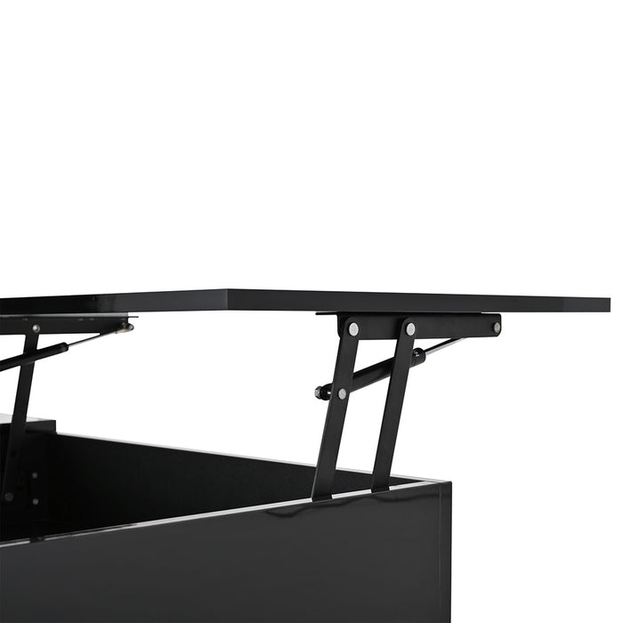 Tavolino regolabile - Xylo - 95x50cm LED con armadio nero