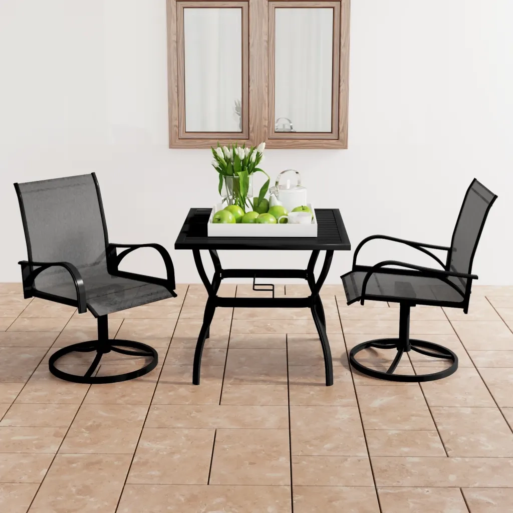 Set da Pranzo da Giardino 3 pz | Set Salotto da Giardino in Textilene e Acciaio