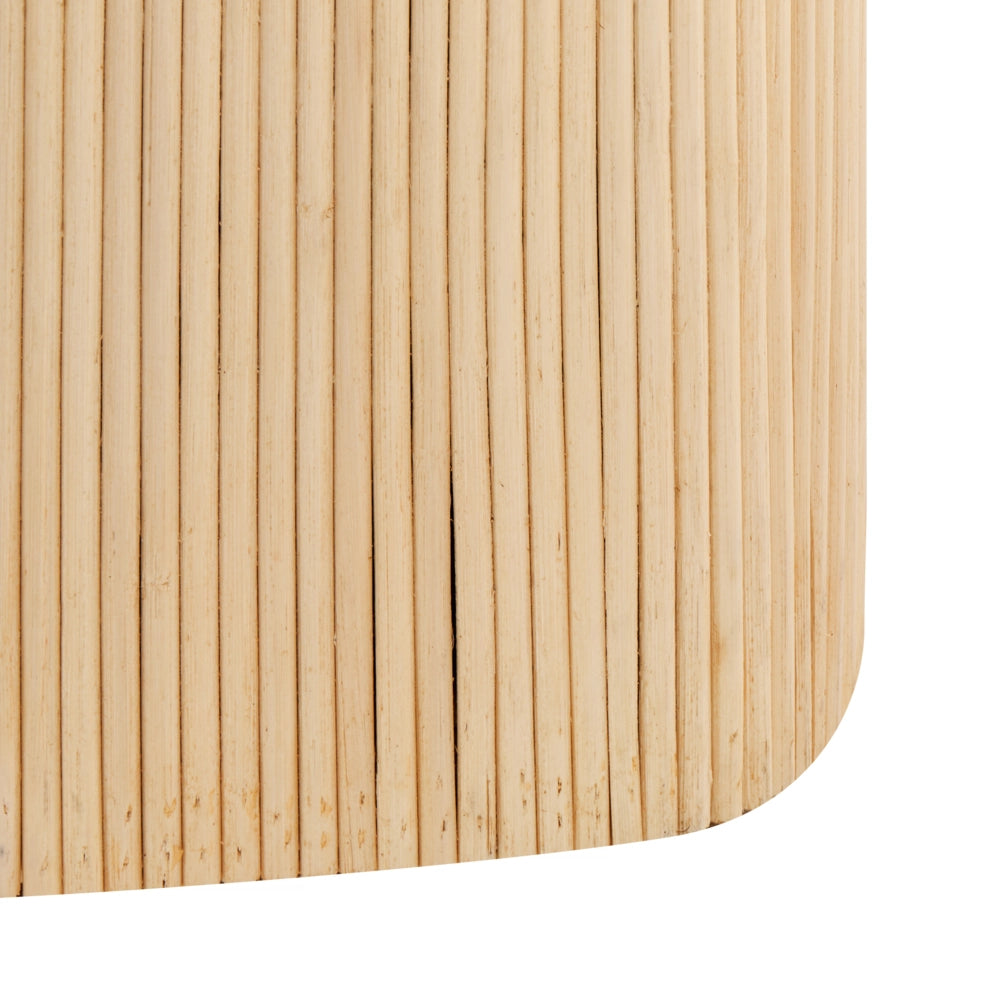 Set di 2 tavolini portaoggetti in rattan naturale con piano d'appoggio in stile Boho