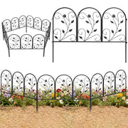 Pannello Recinzione Giardino 5 Pezzi 80x60 cm ¨C Zephmum ¨C Nero Antiruggine