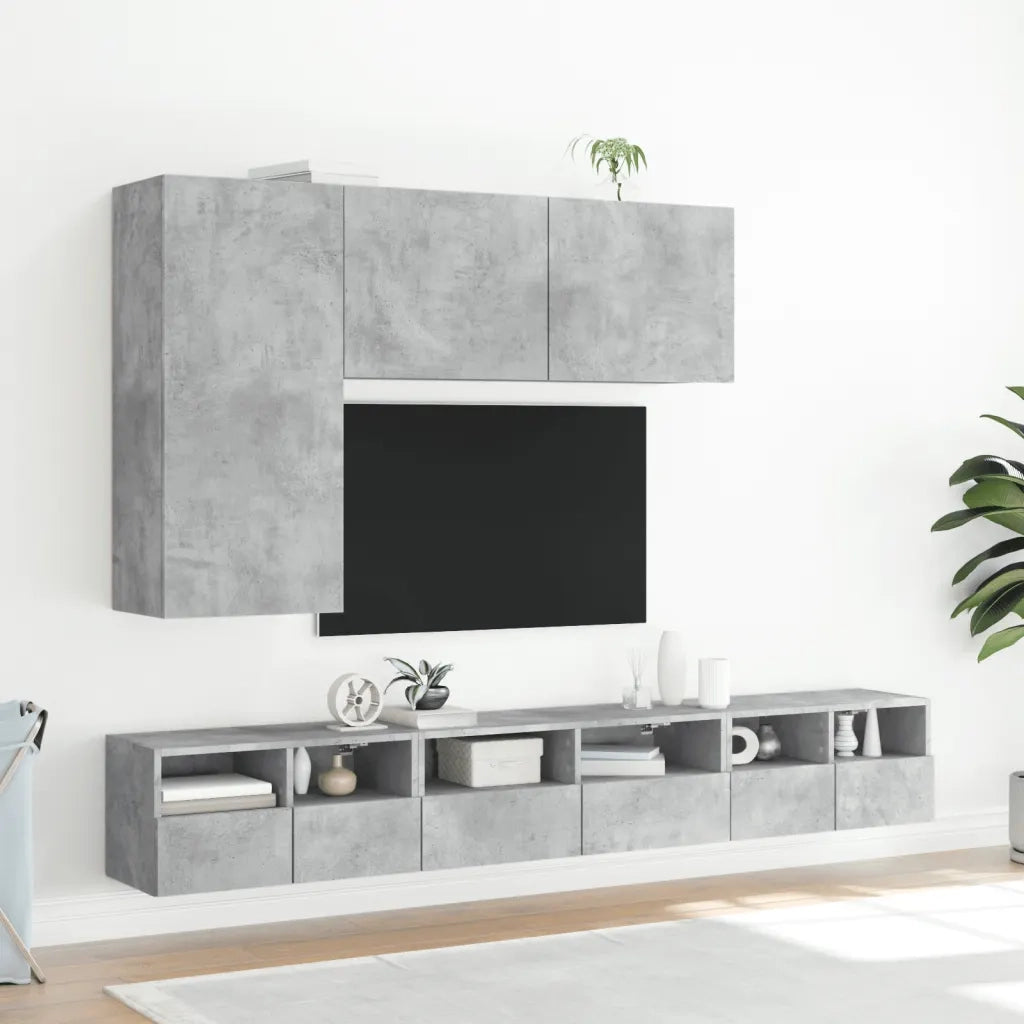 Mobile TV a Parete Grigio Cemento 60x30x30 cm Legno Multistrato 836860