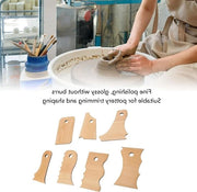 Set di 7 strumenti per modellare in ceramica - Forma a piede in legno di betulla - Gips per scultura - Strumenti per modellare in ceramica di alta qualità - Materiale: legno duro - Set di strumenti per scultura in gesso