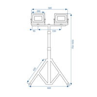 Alogeno Led Su Treppiede Rsl006-2x100n