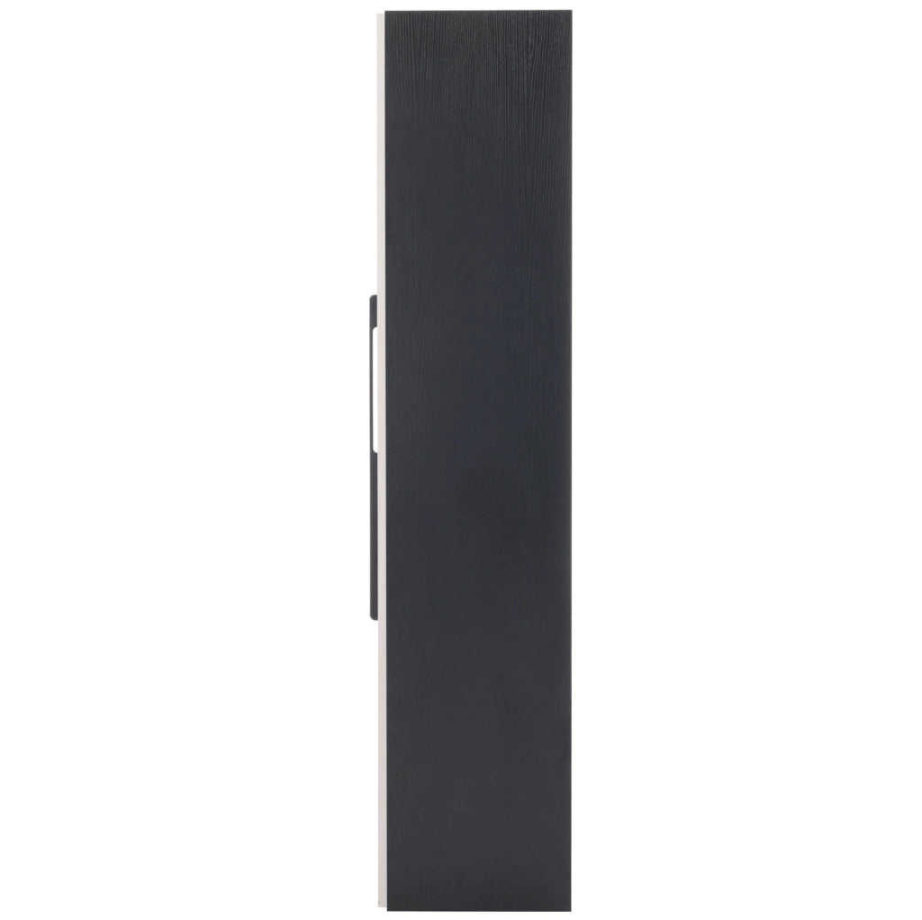 Mobile multiuso 2 in 1 con vetrina LED e vano estraibile; 110;5 x 35 x 160 cm; bianco e nero