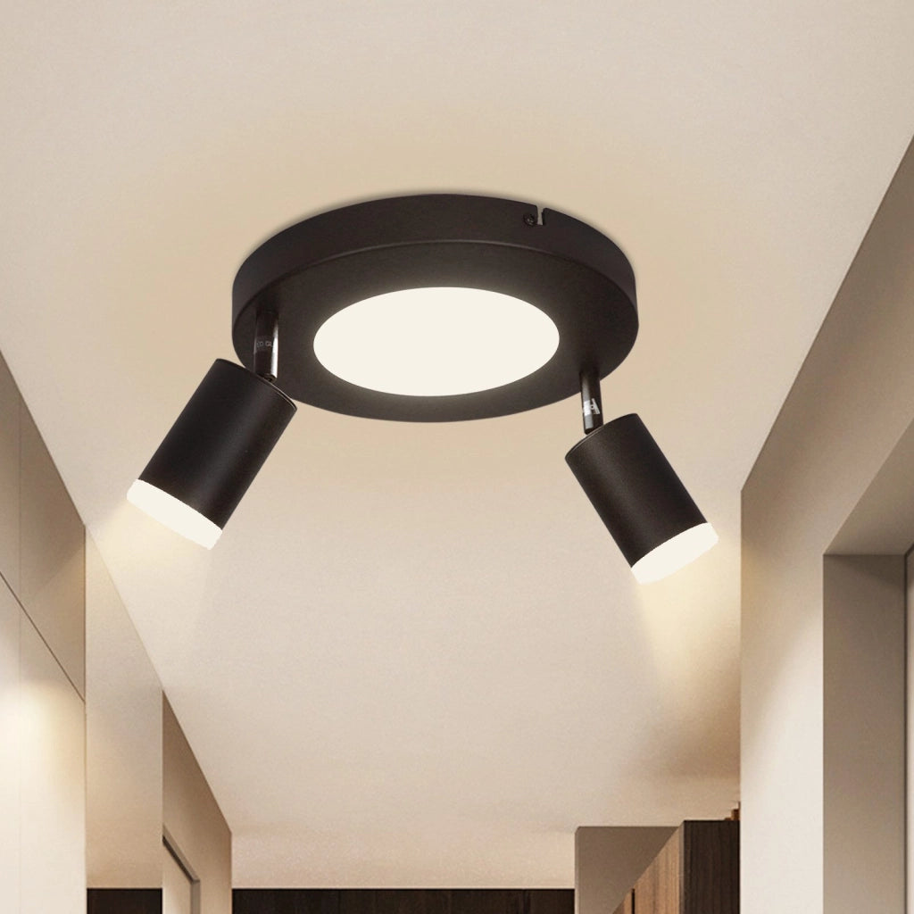 ZMH Faretto da soffitto 2 fiamme nero 3000K faretto da soffitto lampada da camera da letto per corridoio