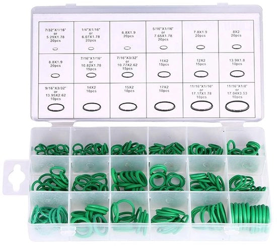 Set di O-ring 270 pezzi - O-ring 18 misure - Attrezzo di sostituzione - Gomma - Qualità professionale - O-ring