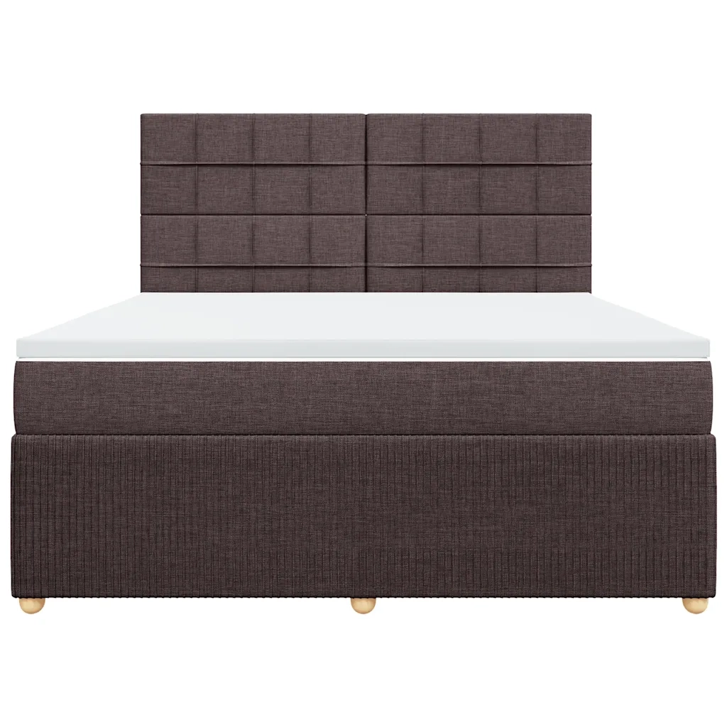 Giroletto a Molle con Materasso Marrone Scuro 180x200cm Tessuto 3292138