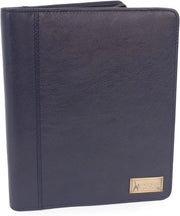 Cartella di Presentazione con Chiusura a Cerniera - Organizzatore per Documenti/Portfolio - Materiale Luxe - Blu