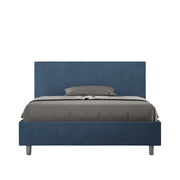 Letto Matrimoniale Large 180x210 cm con Rete e Contenitore Adele Blu