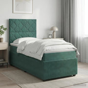 Letto box spring con materasso Verde Scuro 80 x 200 cm Velluto 3454502