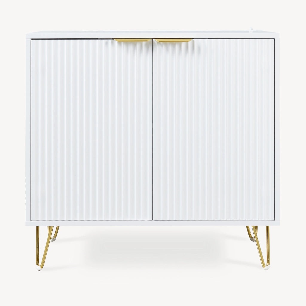 Credenza Multiuso Trondi Mobile Contenitore a 2 Ante 75 x 80 x 40 cm - Bianco [en.casa]