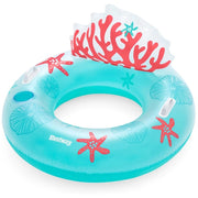 Trade Shop - Poltrona Salvagente Gonfiabile Con Maniglie Portabicchiere Schienale Design Corallo 43730 -