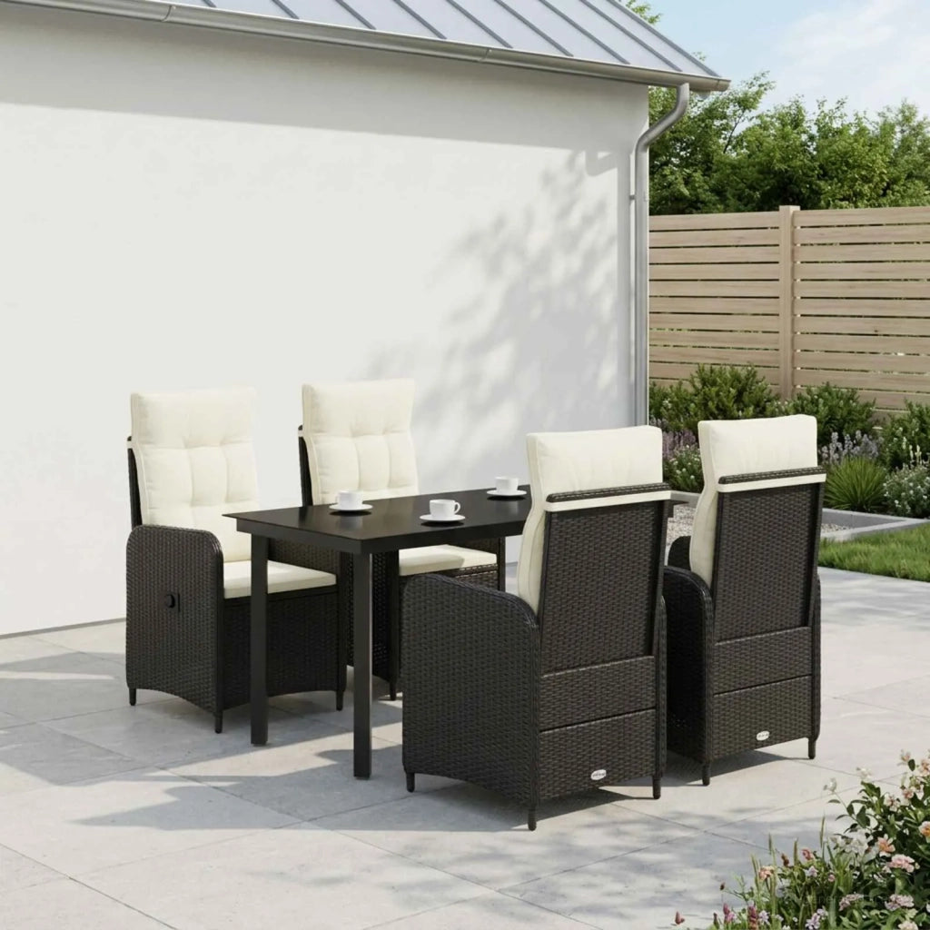 Set Tavolo da Salotto 5 pz Nero e Bianco Crema 3422480