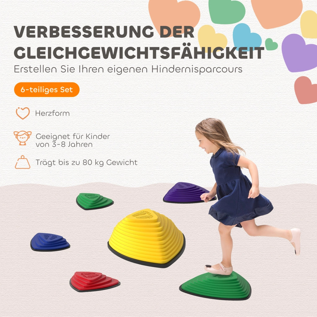 Set di 6 pietre per sentieri ¨C zephmum ¨C multicolore, antiscivolo, per esterno e interno, impilabili