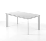 Tavolo allungabile in vetro temprato bianco cm. H.76 x L.90 x P.160