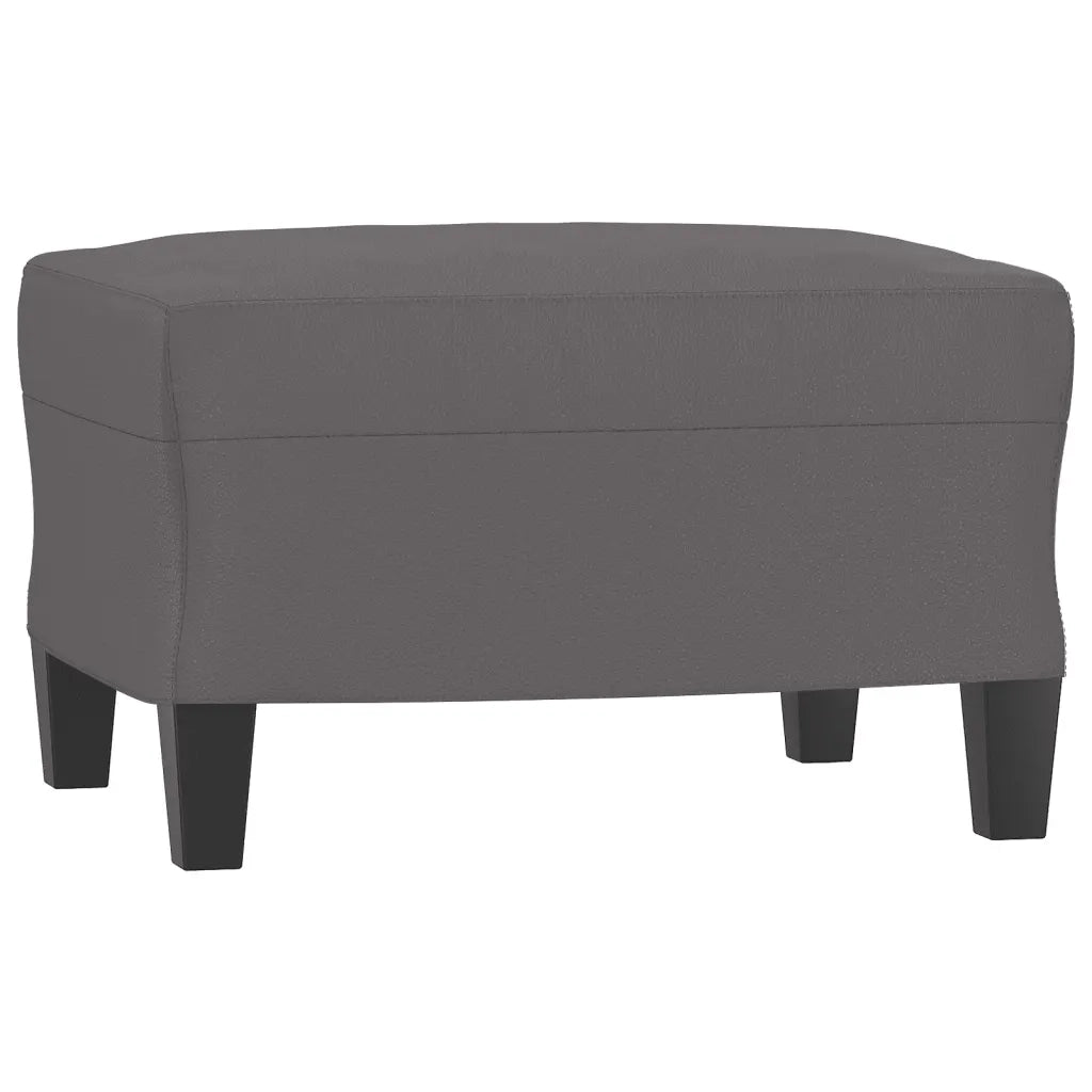 Poltrona con Poggiapiedi Grigio 60 cm in Similpelle 3201239