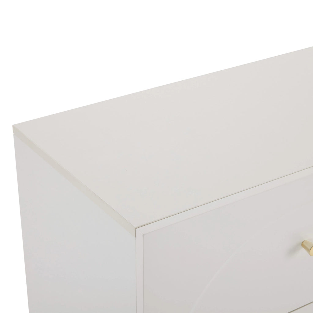 Cassettiera 82x120x40 cm con 6 cassetti; struttura stabile in truciolare bianco