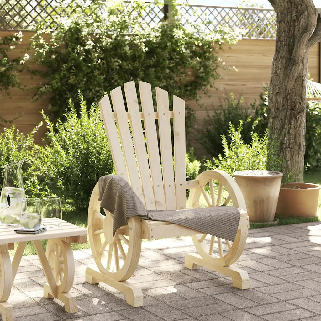 Sedia da patio-Sedia da Giardino Adirondack in Legno Massello di Abete 882129