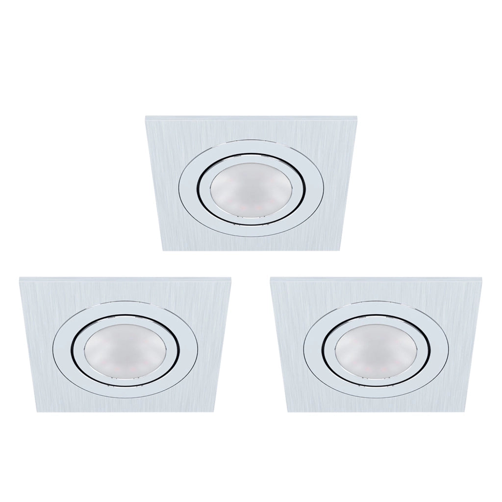 Faretto Ad Incasso Contemporaneo Areitio Alluminio Spazzolato 3 Luci Gu10 4,6W