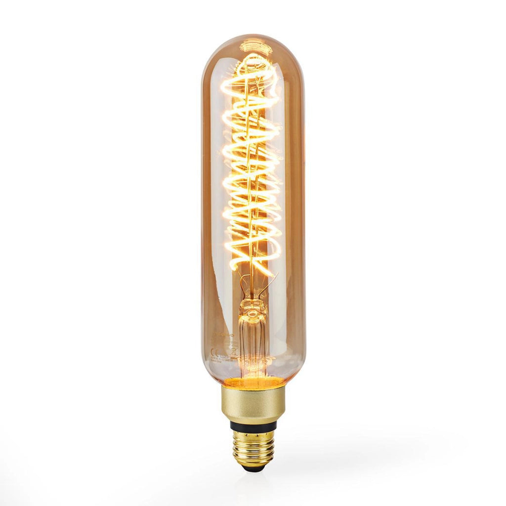 Lampadina a spirale LED E27 8,5W 600lm 2000K dimmerabile formato T65 Dorato Nedis