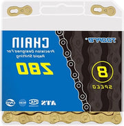 Catena per mountain bike 6/7/8 giri, 1/2 x 3/32 pollici, 116 anelli, accessori per bicicletta, attrezzi per catena, lunga durata.