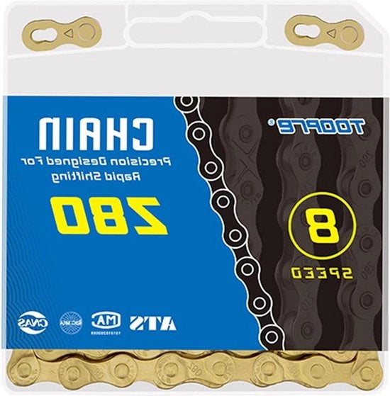 Catena per mountain bike 6/7/8 giri, 1/2 x 3/32 pollici, 116 anelli, accessori per bicicletta, attrezzi per catena, lunga durata.