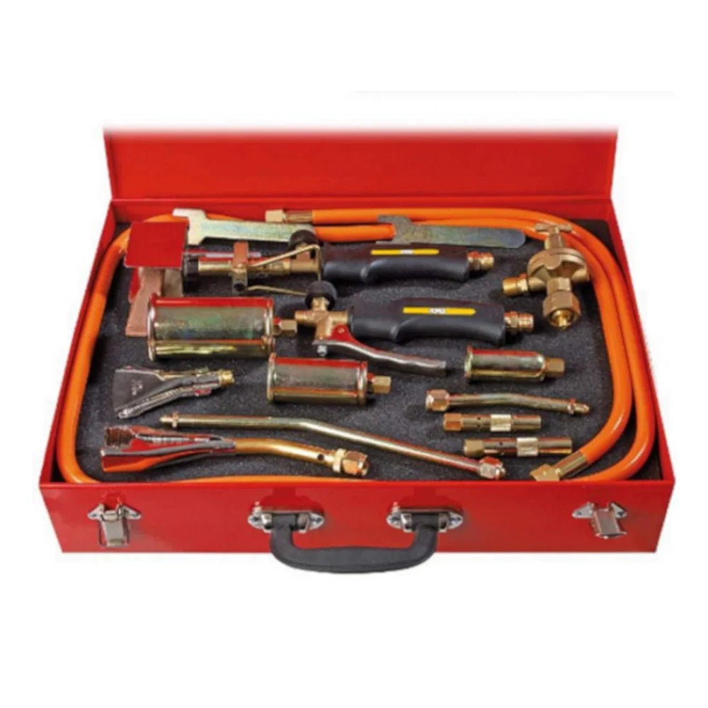 Topex 44e117 kit per bruciatore e a gas con 7 bruciatori tubo 3