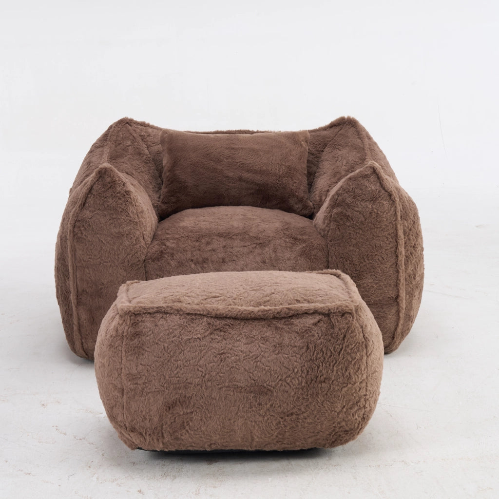 POLTRONA SACCO in pelliccia sintetica khaki