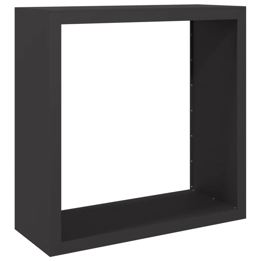 Rastrelliera per Legna da Ardere Nera 100x40x100 cm in Acciaio CFW4663224